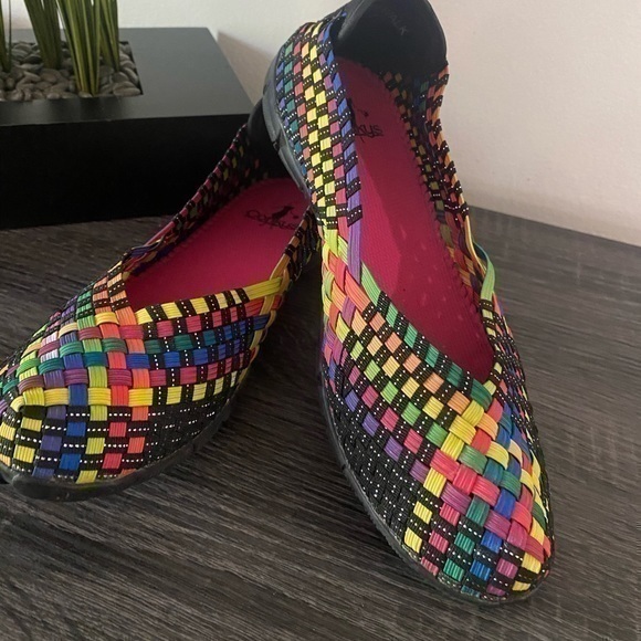 Corkys Shoes Corkys Sidewalk Ballerina Elastic Woven Weave Flat